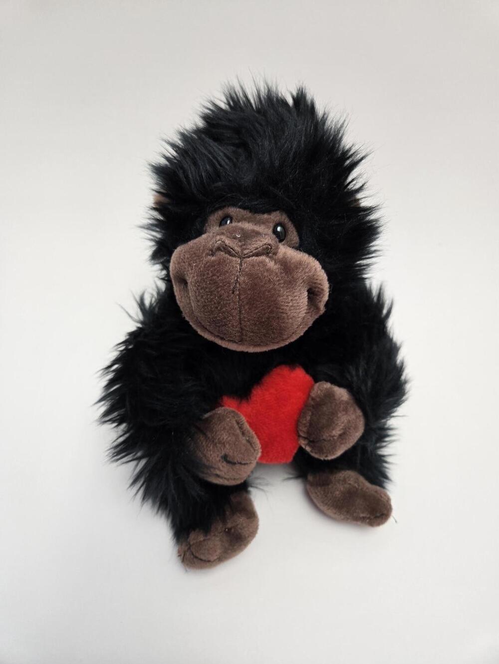 Russ Plush “Chase” the Black Gorilla with Heart (8 inch)